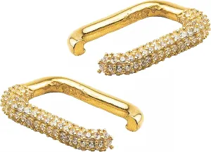 Square Ear Cuff Earrings with Pave Cz for Women - Conch Ear Wrap - 925 sterling silver 18k Gold Plated