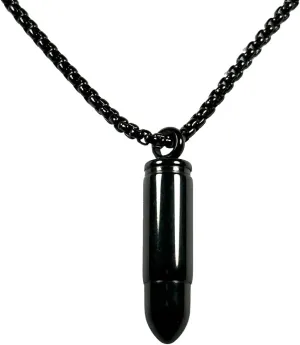 Stainless Steel Bullet Pendants Necklaces for Men Women, 23.6" Square Pearl Chain