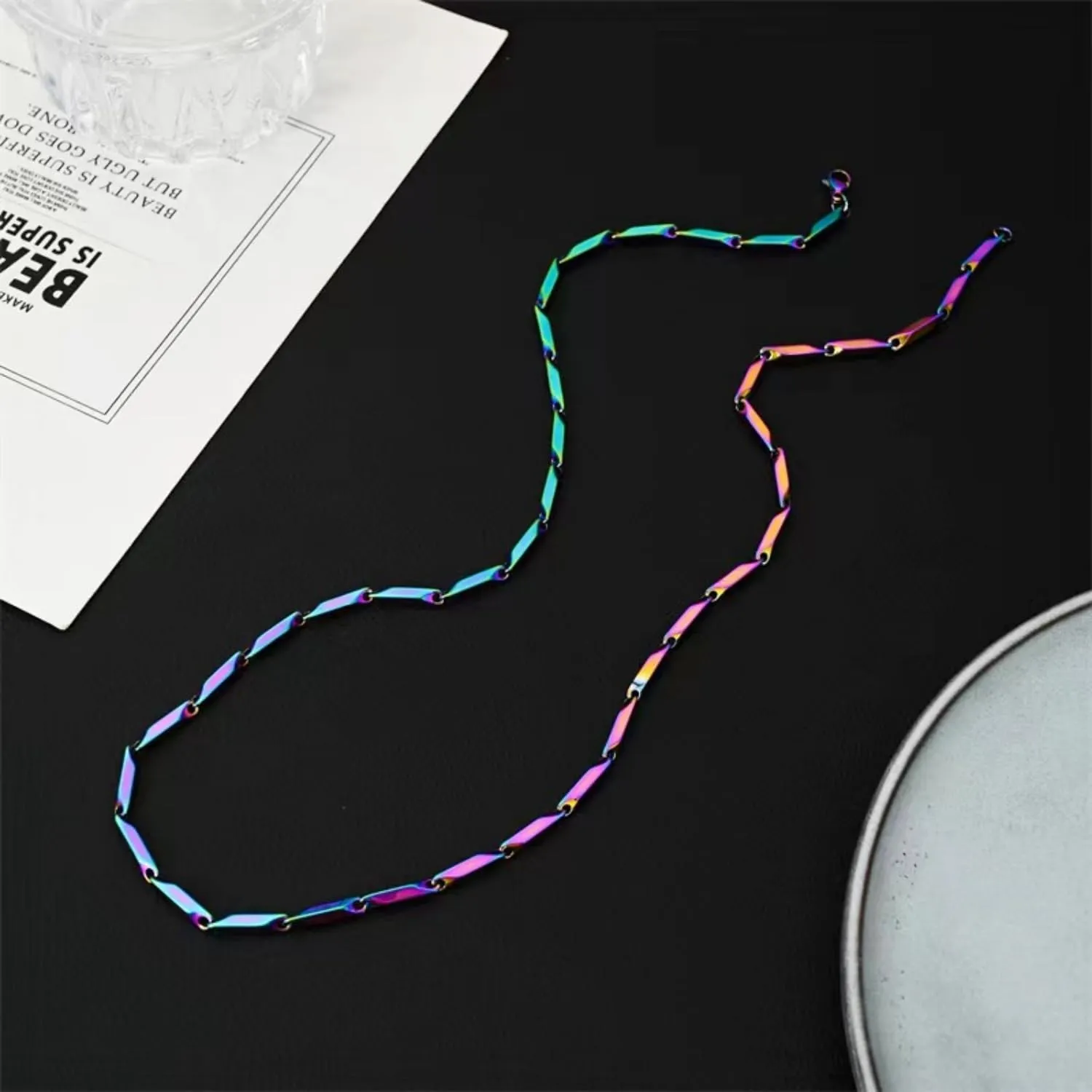 Stainless Steel Chain Necklace for Men Women Silver Rhombic Wheat Link 3mm Chains Fashion Jewelry Gift