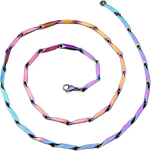 Stainless Steel Chain Necklace for Men Women Silver Rhombic Wheat Link 3mm Chains Fashion Jewelry Gift
