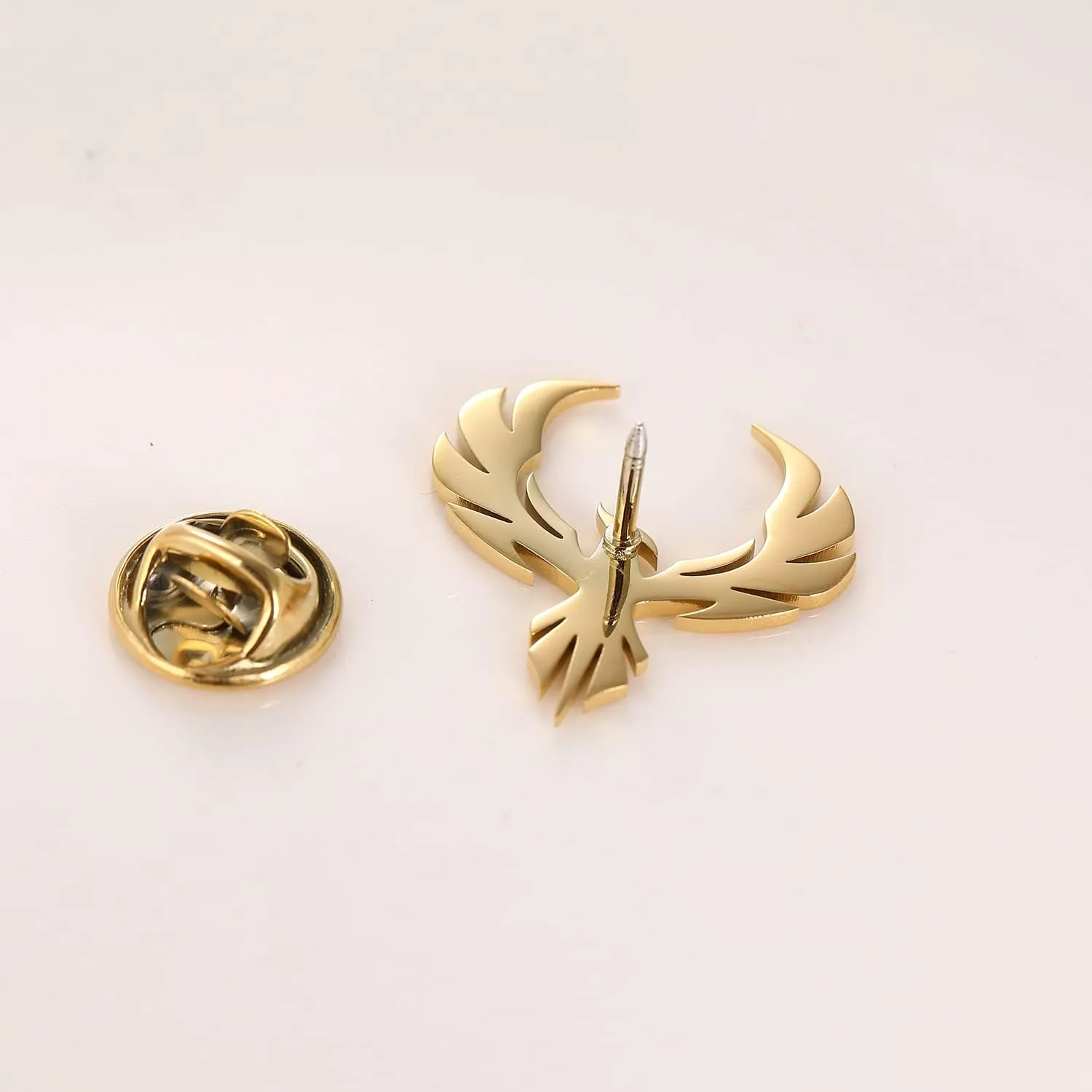 Stainless Steel Delicate Hollow Phoenix Lapel Pin For Men Phoenix Wings Tattoo Men Buckle Brooch