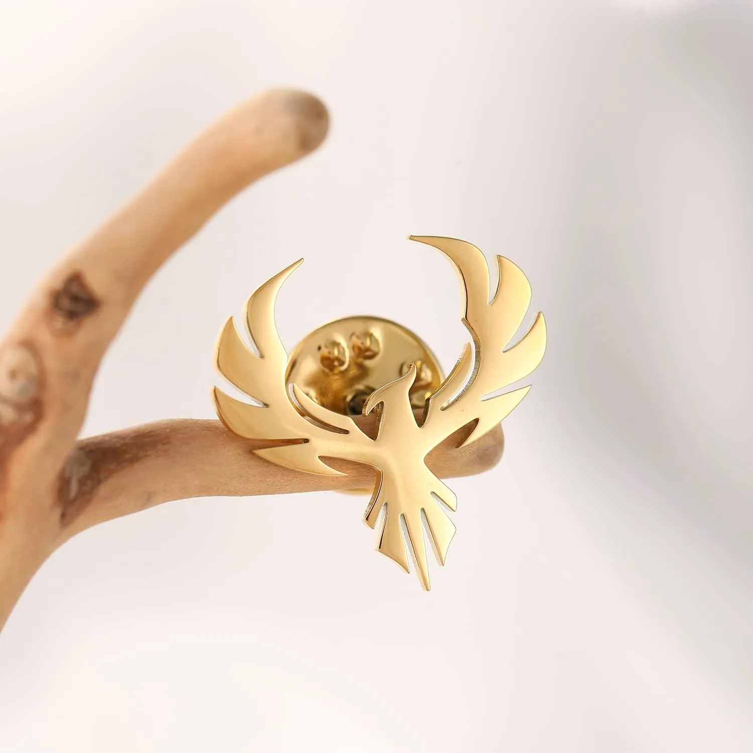 Stainless Steel Delicate Hollow Phoenix Lapel Pin For Men Phoenix Wings Tattoo Men Buckle Brooch