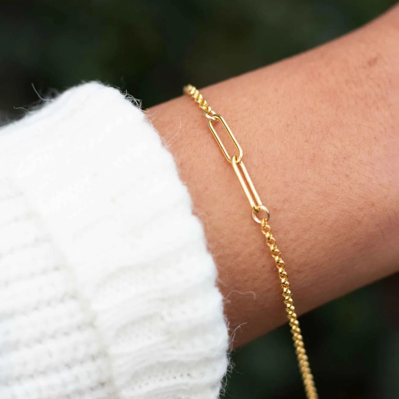 Stainless Steel Link Bracelets for Maid of Honor Bridesmaid, 18K Gold Plated Bracelet Friendship Couples Gifts for Bestie Best Friend