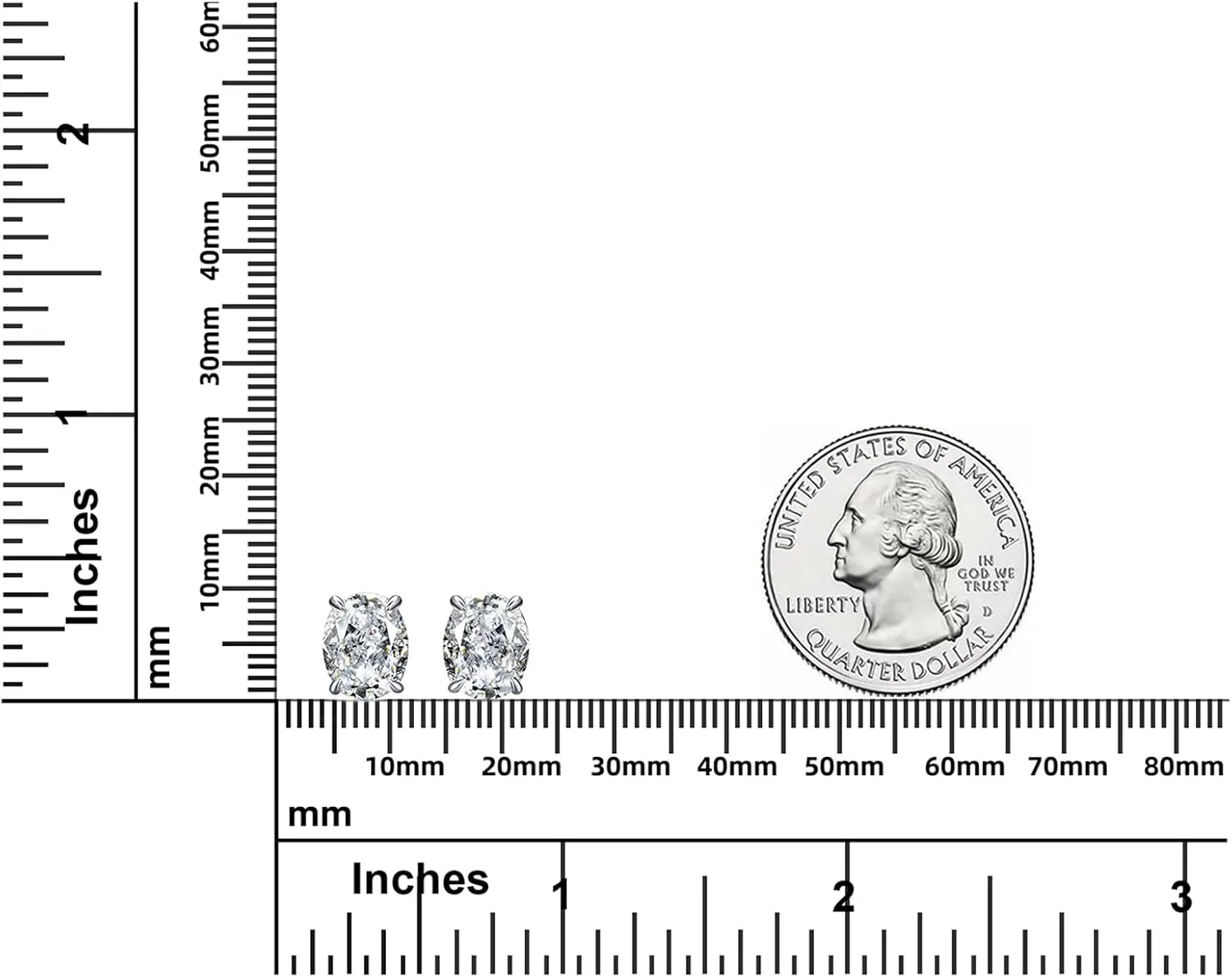Sterling Silver 3-10 Carat Lab Simulation Diamond Stud Earrings for Women, 5A Cubic Zirconia Solitaire Earrings Hypoallergenic Sparking Jewelry Gifts for Her Birthday Christmas