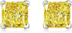 Sterling Silver 3-10 Carat Lab Simulation Diamond Stud Earrings for Women, 5A Cubic Zirconia Solitaire Earrings Hypoallergenic Sparking Jewelry Gifts for Her Birthday Christmas