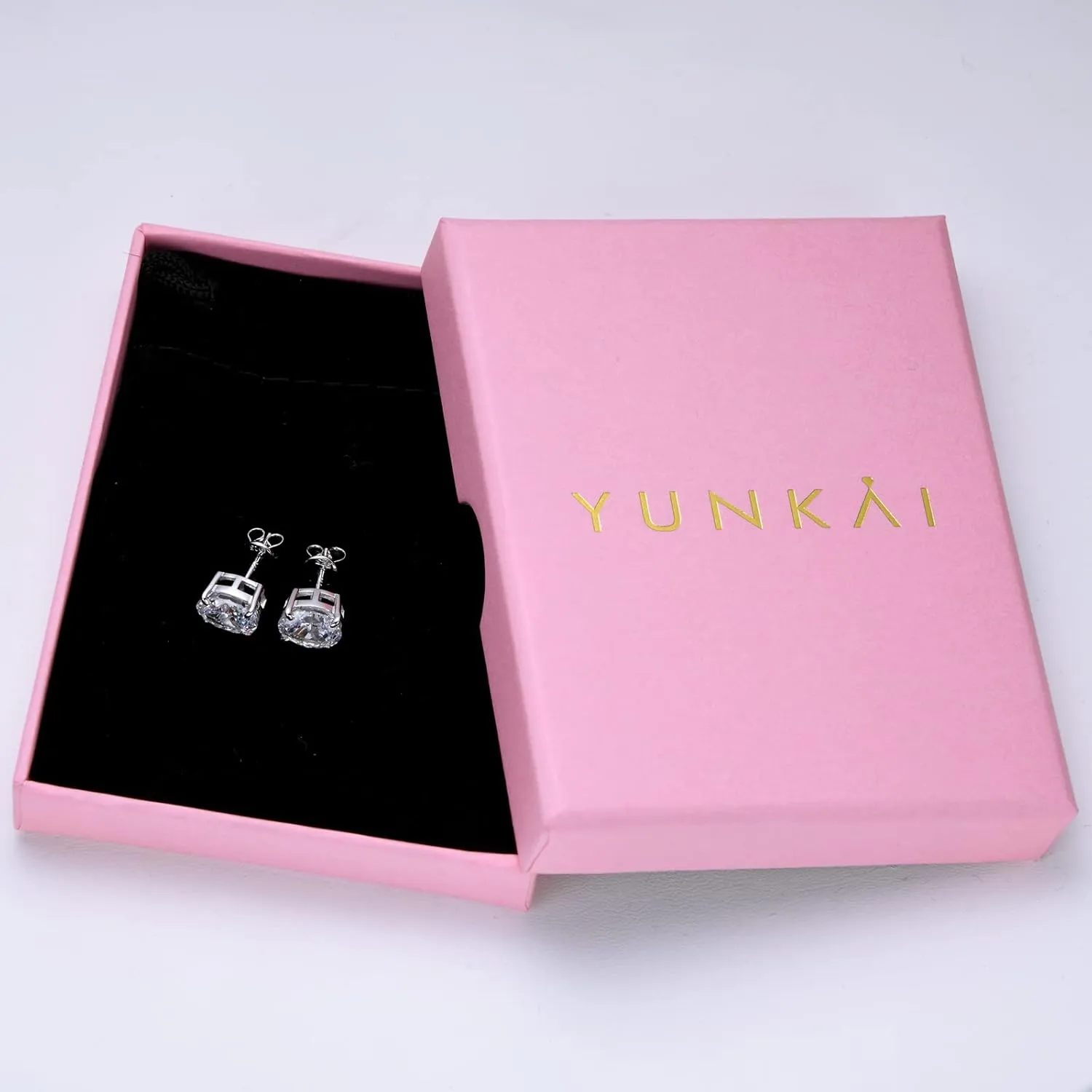 Sterling Silver 3-10 Carat Lab Simulation Diamond Stud Earrings for Women, 5A Cubic Zirconia Solitaire Earrings Hypoallergenic Sparking Jewelry Gifts for Her Birthday Christmas