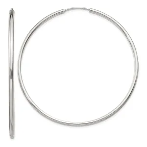 Sterling Silver Endless Hoop Earrings 2mmx60mm