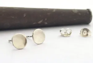 Sterling Silver Stud Earrings, Small Minimalist Round Simple Post Earrings, Minimalist Hammered Studs, Artisan Classic, Rustic, Handmade Sterling Silver Jewelry Gift for Women and Girls, Second Hole