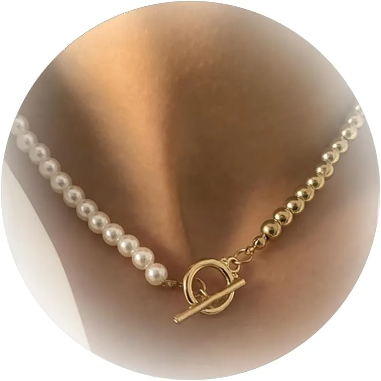 Stocking Stuffers Holiday Outfits for Women 2024 Pearl Choker Necklace Pearl Necklaces for Women Wedding Pearl Beaded Necklace Dainty Pearl Jewelry for Wedding