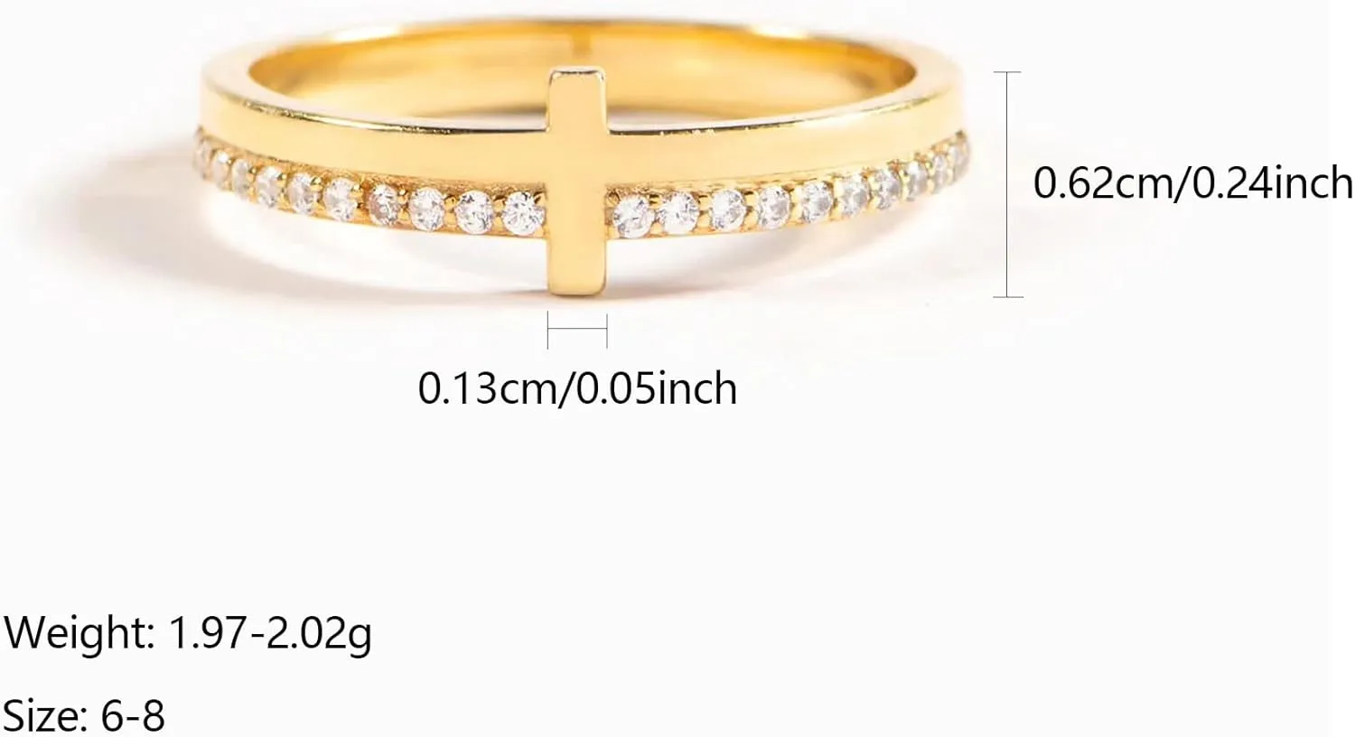 SUYACS 14K Gold Plated Cross Pray Rings for Women Non Tarnish 925 Sterling Silver Dainty CZ Faith Ring Trendy Stackable Eternity Promise Ring Birthday Wedding Jewelry Gifts to My Daughter