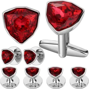 Swarovski Crystal Cuff links and Tuxedo Studs for Men in Gift Box, Birthday Christmas Valentines Day Gifts, Mens Jewelry or Accessories for Wedding Party