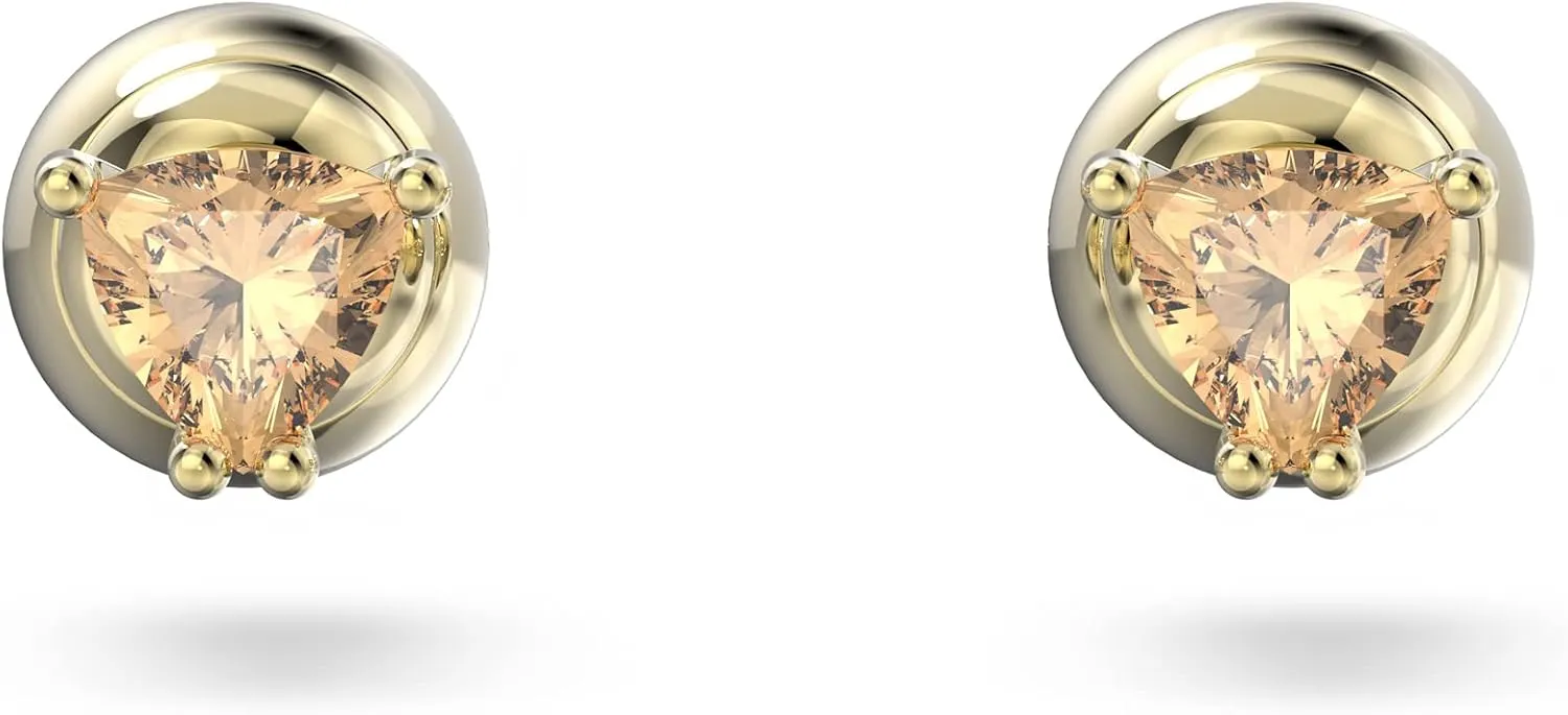 SWAROVSKI Stilla Stud Earrings Collection, Amber, Blue, and Pink Stones in Multiple Metal Finishes