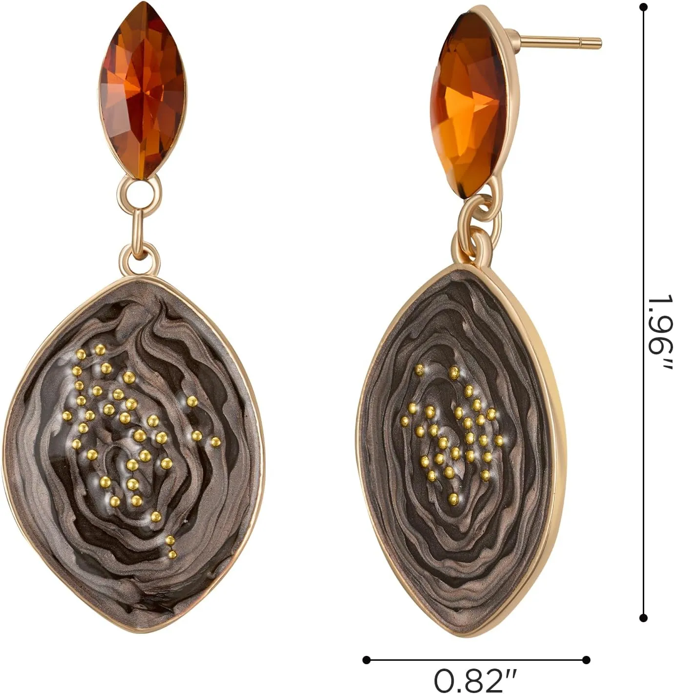 SWEETV Vintage 18K Gold Plated Statement Earrings for Women Trendy, Antique Enamel Chunky Drop Dangle Earrings, Big Crystal Earrings for Fashion Prom Jewelry Gifts