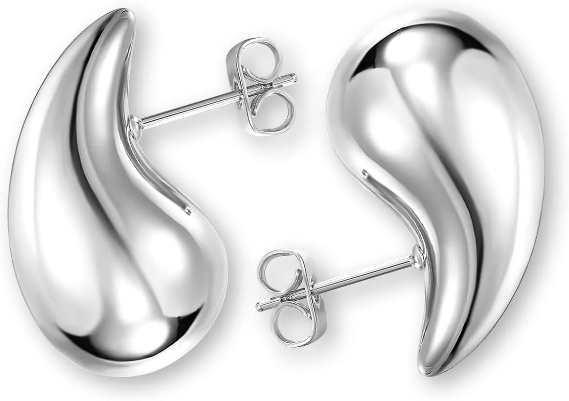 Teardrop Earrings Dupes for Women Gold Chunky Hoop Earring Dangle Earrings Water Drop Hypoallergenic Earring for Women