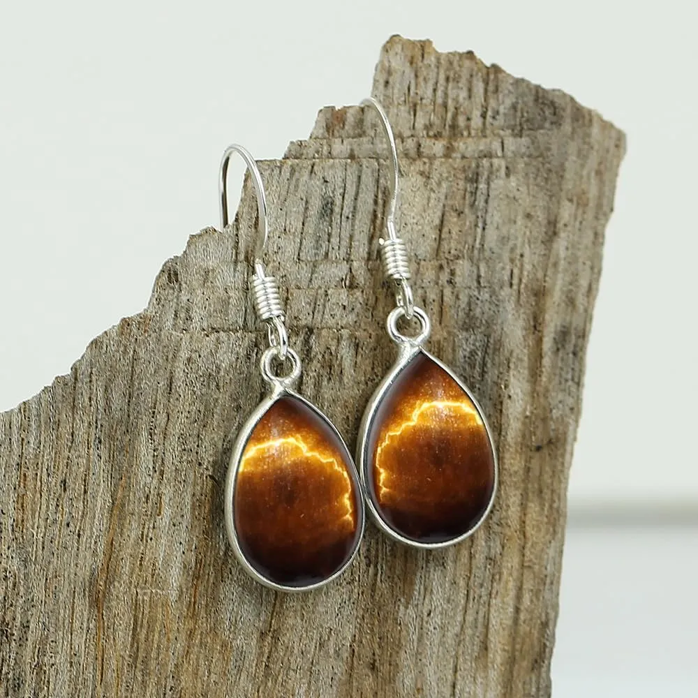 Teardrop Shape Gemstone Dangle Earrings for Women - Sterling Silver Plated Birthstone Dangle & Drop Handmade Jewelry Earrings - Wedding Chrisrmas Mother's Day Gifts for Her