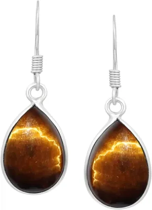 Teardrop Shape Gemstone Dangle Earrings for Women - Sterling Silver Plated Birthstone Dangle & Drop Handmade Jewelry Earrings - Wedding Chrisrmas Mother's Day Gifts for Her