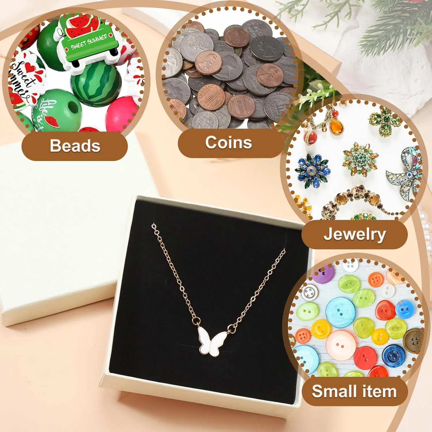 Tenceur 100 Pcs Jewelry Gift Boxes Bulk Kraft Jewelry Cardboard Boxes for Necklace Earring Bracelet Storage Package Display