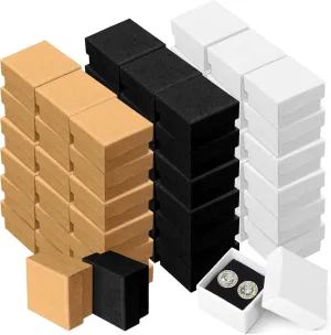 Tenceur 100 Pcs Jewelry Gift Boxes Bulk Kraft Jewelry Cardboard Boxes for Necklace Earring Bracelet Storage Package Display