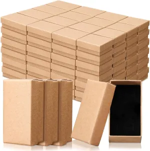 Tenceur 100 Pcs Jewelry Gift Boxes Bulk Kraft Jewelry Cardboard Boxes for Necklace Earring Bracelet Storage Package Display