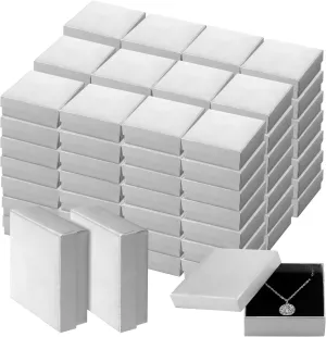 Tenceur 100 Pcs Jewelry Gift Boxes Bulk Kraft Jewelry Cardboard Boxes for Necklace Earring Bracelet Storage Package Display