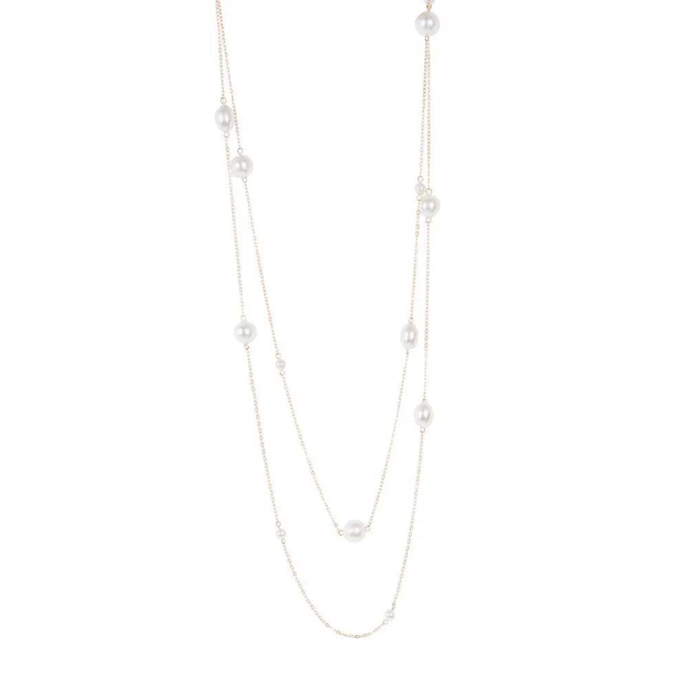 Textured Pearl Wrap Necklace