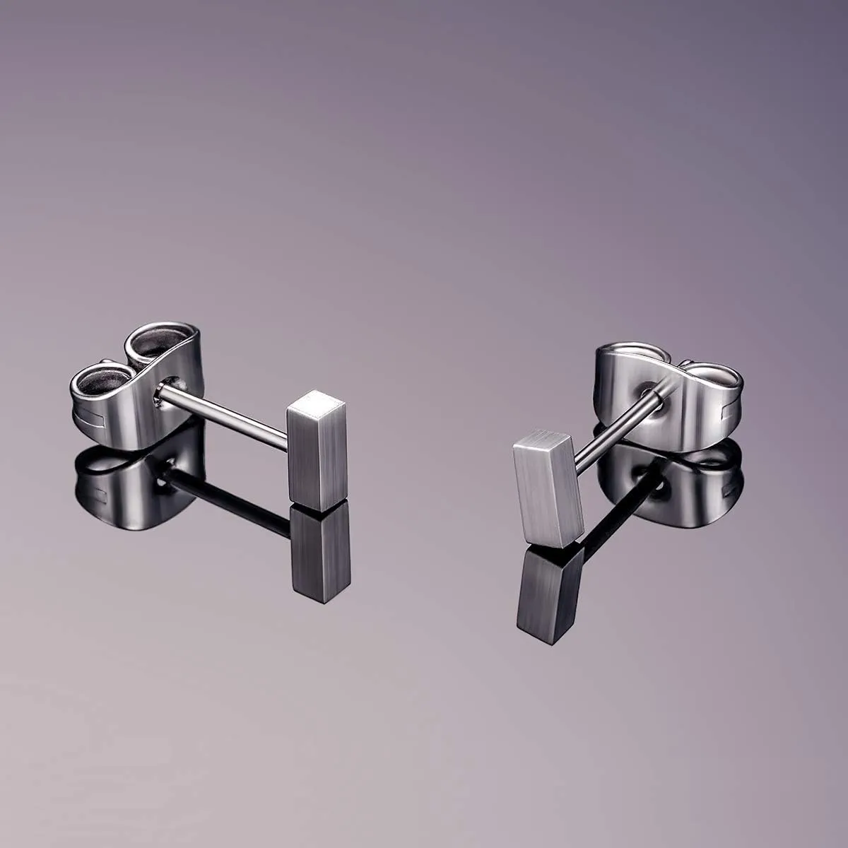TGNEL Pure Titanium Earrings Studs Nickel-Free Hypoallergenic Earrings for Sensitive Ears, Dainty Hexagon/Triangle/Square/Rectangle Geometric Stud Earrings for Women Men