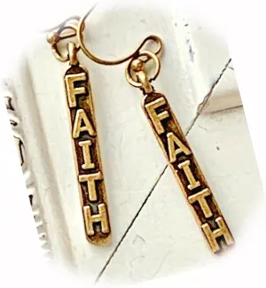 The New Bronze Faith Dangle Earrings Love Believe Ideal for Creating Unique Accessories and Decorations KATE1O00263