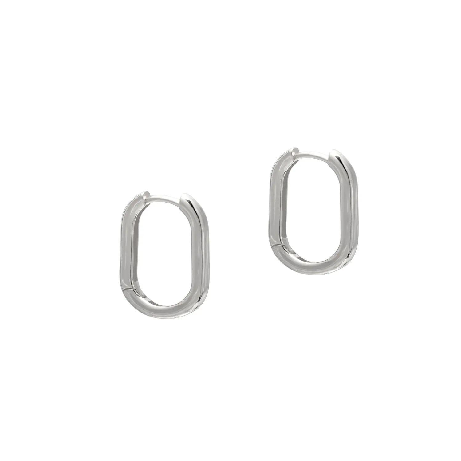 Tiny Hoop Sterling Silver Huggie Earrings for Women, White Gold Plated