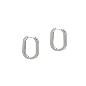 Tiny Hoop Sterling Silver Huggie Earrings for Women, White Gold Plated