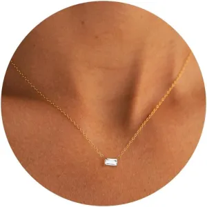 Trendy 14K Gold Plated Diamond Necklaces for Women - Birthstone Necklace for Women Mothers Dainty Gold Necklace Blue Green Cubic Zirconia Pendant Necklace Birthday Gifts for Women Jewelry Gift
