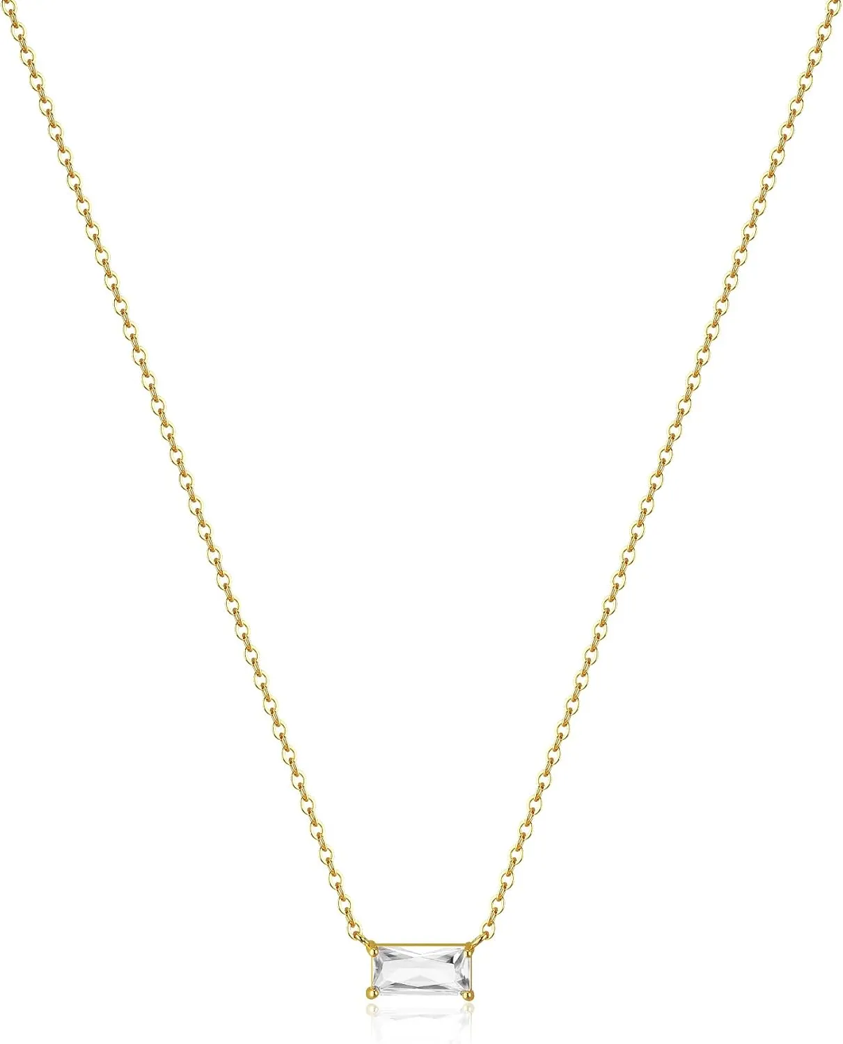 Trendy 14K Gold Plated Diamond Necklaces for Women - Birthstone Necklace for Women Mothers Dainty Gold Necklace Blue Green Cubic Zirconia Pendant Necklace Birthday Gifts for Women Jewelry Gift