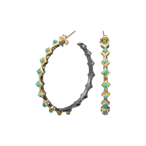 Turquoise Crivelli Hoop Earring
