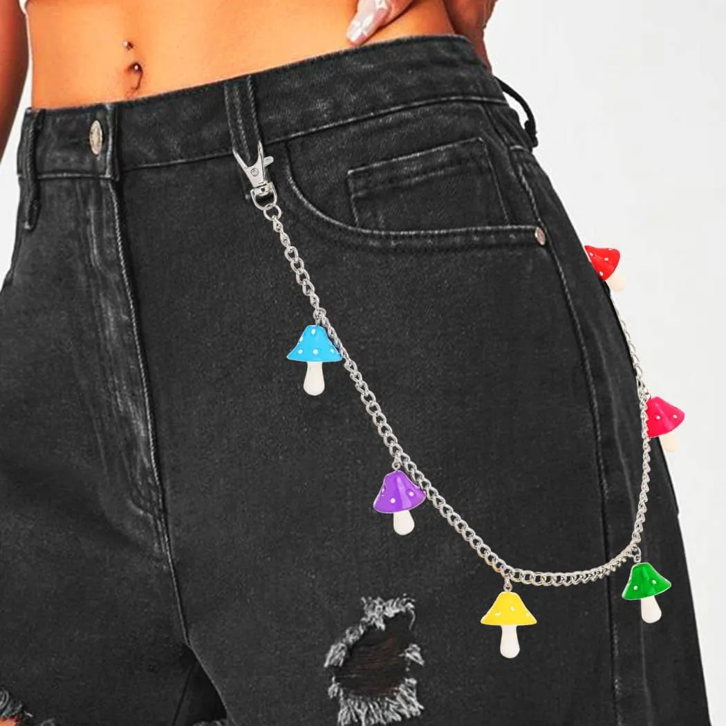 Urieo Punk Sun Jeans Pants Chain Moon Pendant Gold Wallet Chains Star Goth Metal Hip Hop Pocket Chain for Women