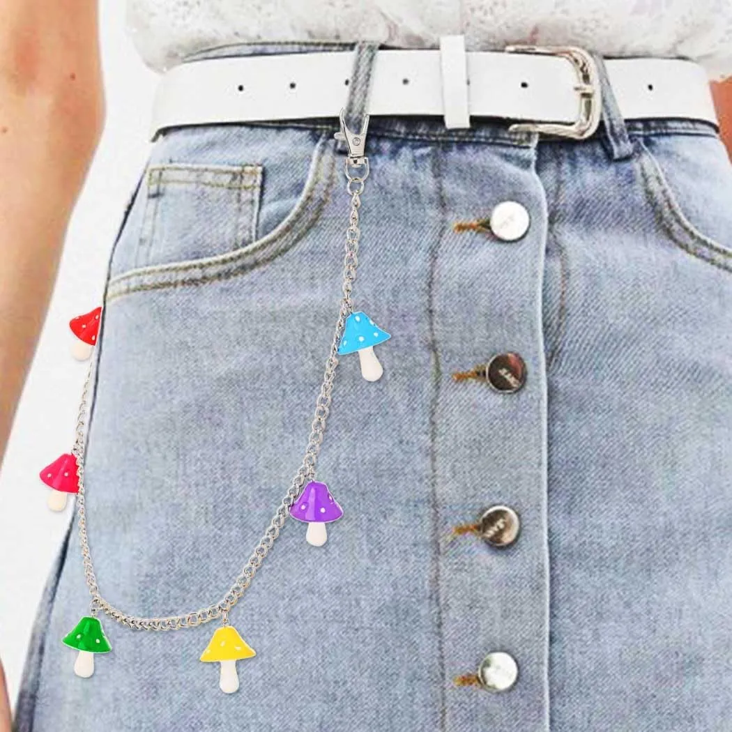 Urieo Punk Sun Jeans Pants Chain Moon Pendant Gold Wallet Chains Star Goth Metal Hip Hop Pocket Chain for Women