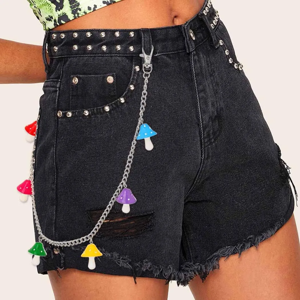 Urieo Punk Sun Jeans Pants Chain Moon Pendant Gold Wallet Chains Star Goth Metal Hip Hop Pocket Chain for Women