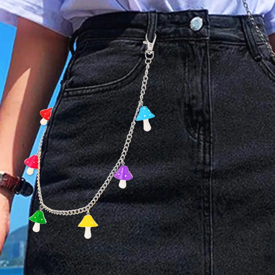 Urieo Punk Sun Jeans Pants Chain Moon Pendant Gold Wallet Chains Star Goth Metal Hip Hop Pocket Chain for Women