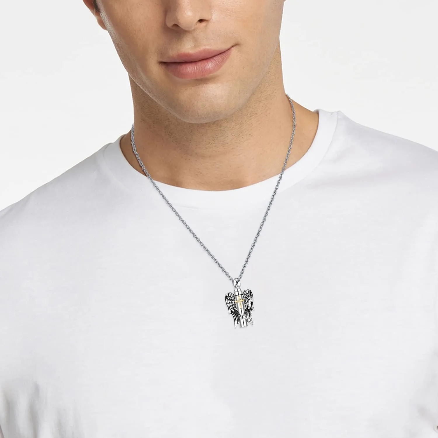Urn Necklaces for Ashes for Men Women 925 Sterling Silver Cross Necklace for Human Pets Ashes Cremation Memorial Jewelry for Keepsake