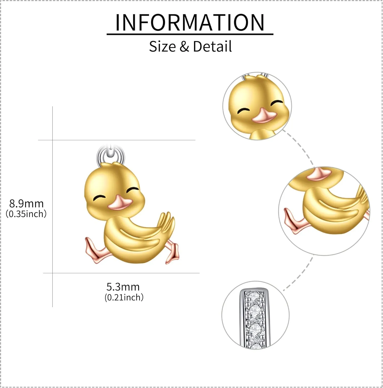 URONE Duck/Guinea Pig Charms Beads Fits Charms Bracelets for Women 925 Sterling Silver Bead Animal Jewelry Gifts for Women Bracelet&Necklace