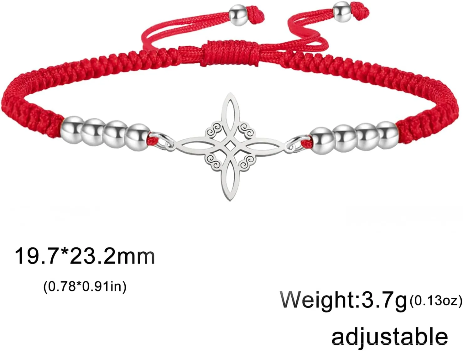 VASSAGO Witches Knot Bracelet for Women Men Stainless Steel Magic Celtic Knot Adjustable Colored Beaded Braided Witch Knot Bracelets String Wiccan Witchcraft Jewelry