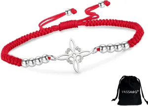 VASSAGO Witches Knot Bracelet for Women Men Stainless Steel Magic Celtic Knot Adjustable Colored Beaded Braided Witch Knot Bracelets String Wiccan Witchcraft Jewelry
