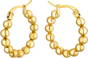 VAttract 18K Gold Plated Hoop Earrings for Women Lightweight Click-Top Hoops Gold Earrings for Girls Trendy Fashion Jewelry Gifts