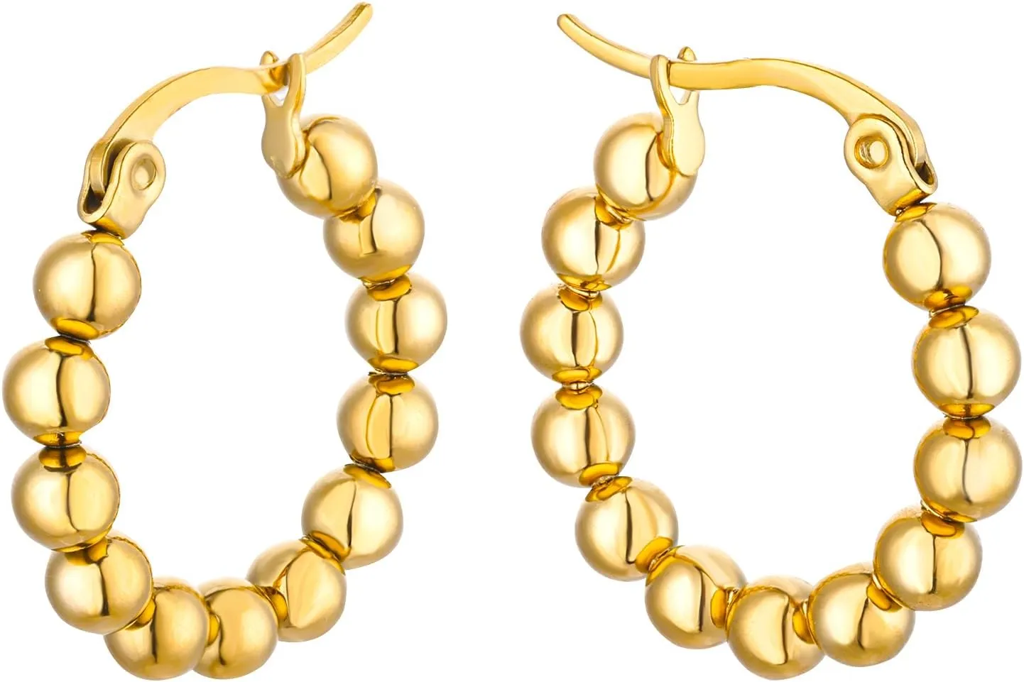 VAttract 18K Gold Plated Hoop Earrings for Women Lightweight Click-Top Hoops Gold Earrings for Girls Trendy Fashion Jewelry Gifts