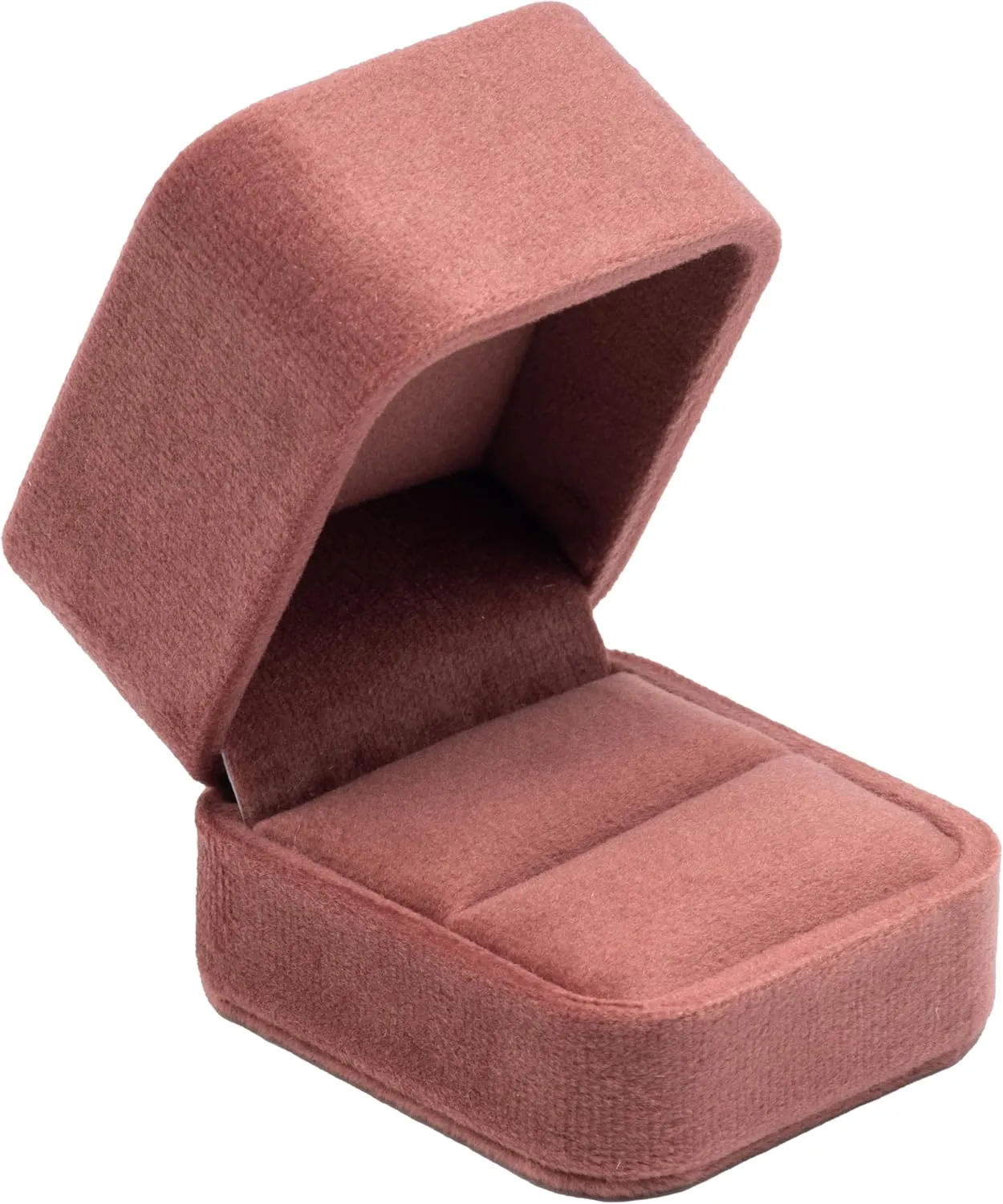 Velvet Single Ring Box Case Holder for Engagement Proposal Birthday Wedding,Jewelry Ring Box Jewelry Packaging Box (Dusty Rose)