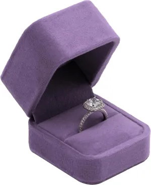 Velvet Single Ring Box Case Holder for Engagement Proposal Birthday Wedding,Jewelry Ring Gift Box Jewelry Packaging Box (Purple)