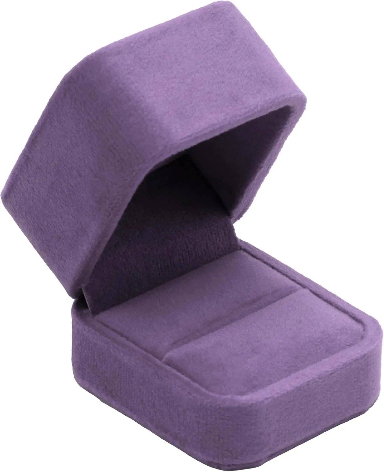 Velvet Single Ring Box Case Holder for Engagement Proposal Birthday Wedding,Jewelry Ring Gift Box Jewelry Packaging Box (Purple)