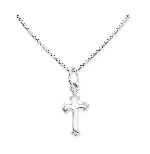 Very Tiny Delicate and Dainty Sterling Silver Cross Necklace for Women and Teens Confirmation Gift (18 inches)