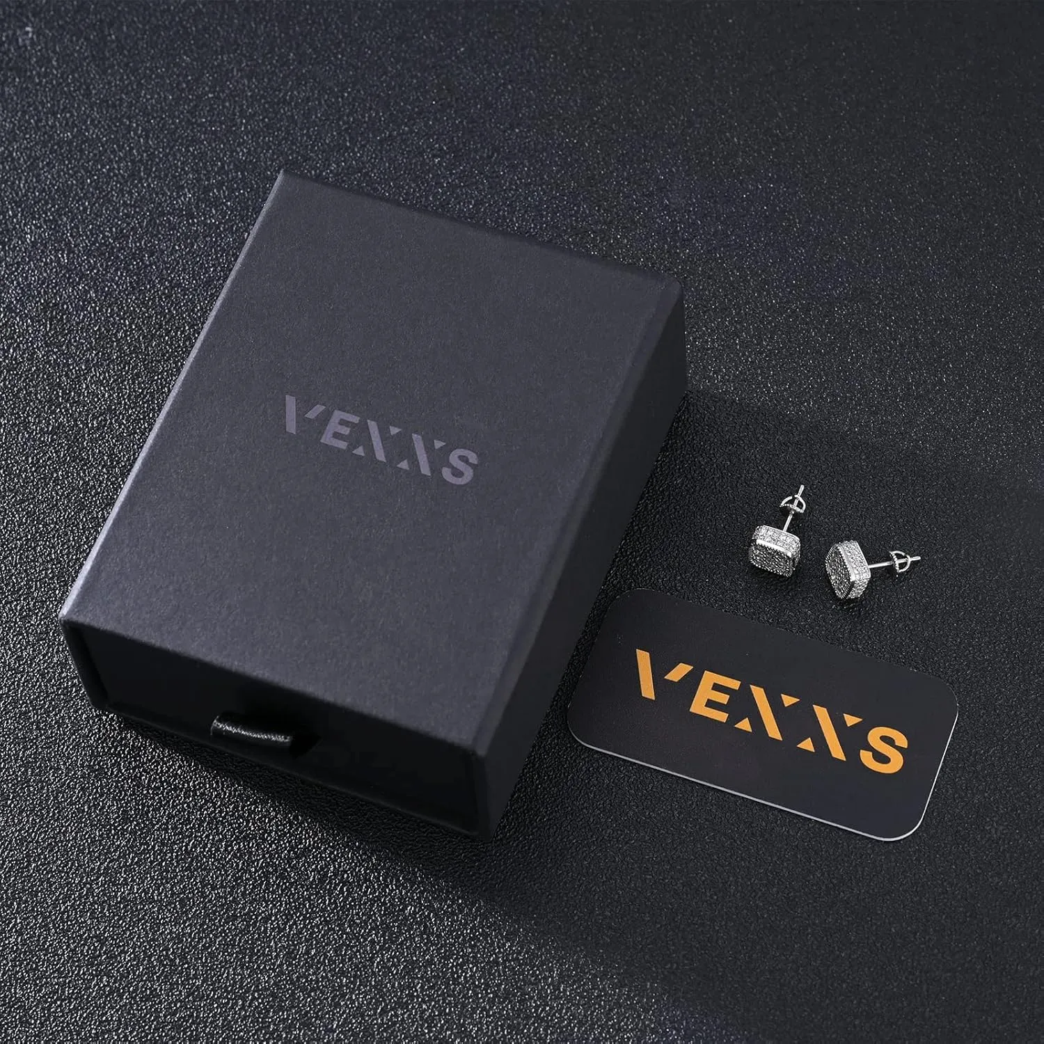 VEXXS S925 Diamond Stud Earrings for Men, 14K Real Gold Plated Iced Out Earrings Micro Pave 5A CZ Stones Mens Studs, Hypoallergenic 925 Sterling Silver Studs