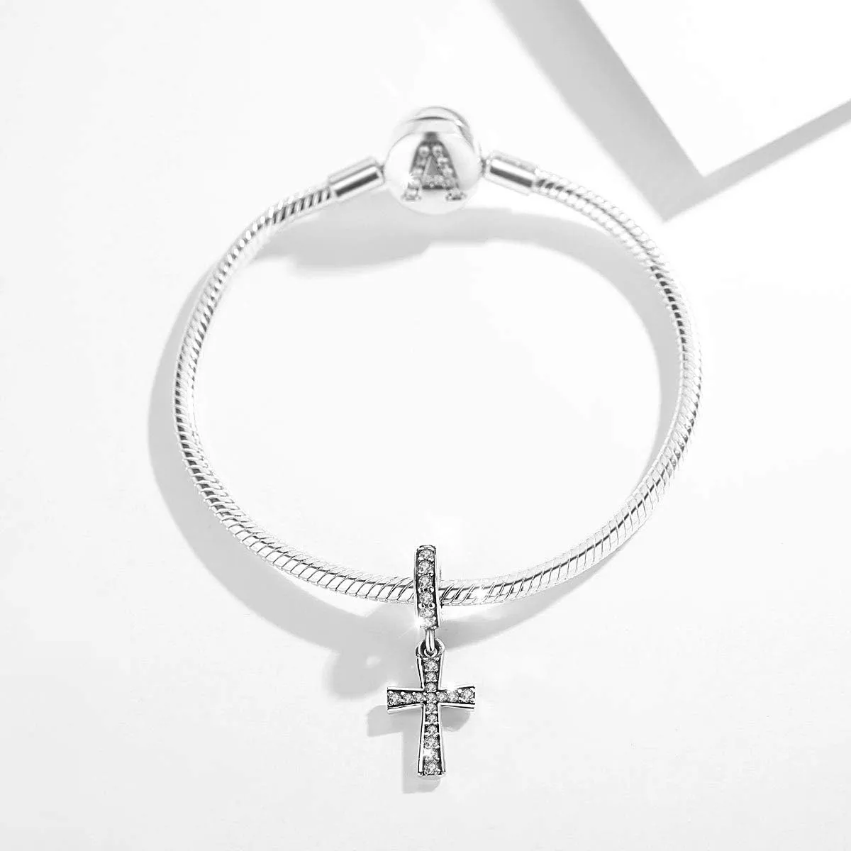 Vito 925 Sterling Silver Cross Charms Bead for Women, Vintage European Religion God Beads for European Bracelets Diy Jewelry Gift