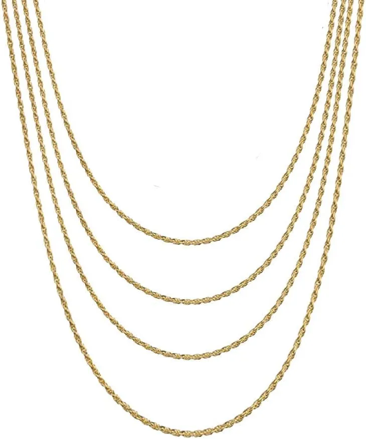 VNOX Stainless Steel Men Women Twist French Rope Chain Necklace,16/18/20/22/24/28/26/28/30/32/34/36 Inches