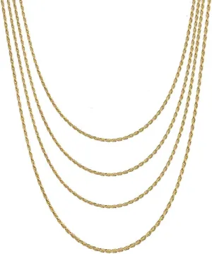 VNOX Stainless Steel Men Women Twist French Rope Chain Necklace,16/18/20/22/24/28/26/28/30/32/34/36 Inches